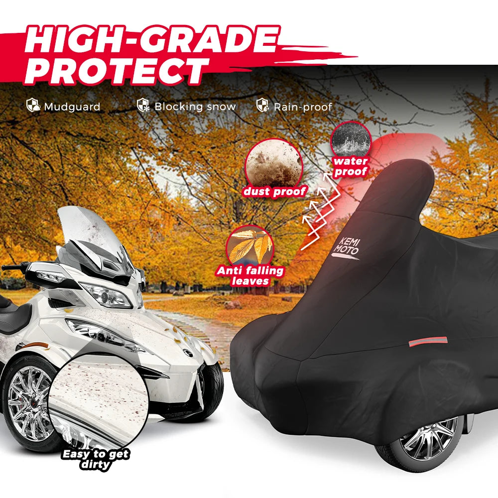210T Weatherproof Cover – Can-Am Spyder RT/RT-S 2010-2019 Motorcycle Storage Cover Nixie