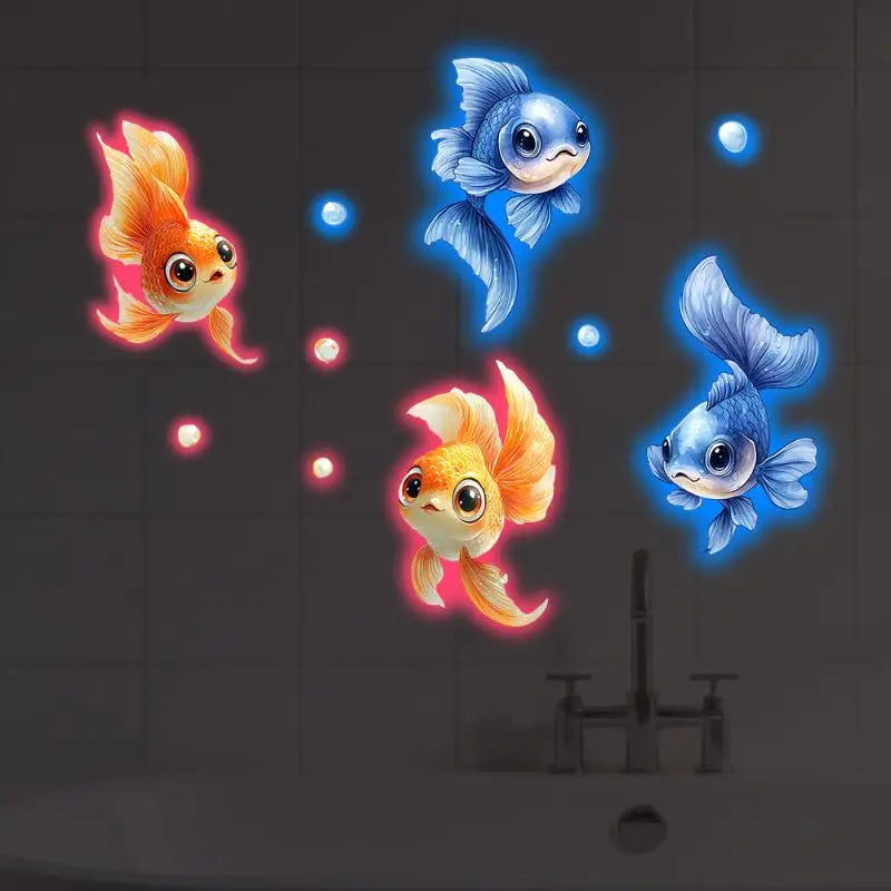 Luminous Dolphin Toilet Sticker – Glow-in-Dark PVC Decal Bathroom Wall Decal Nixie