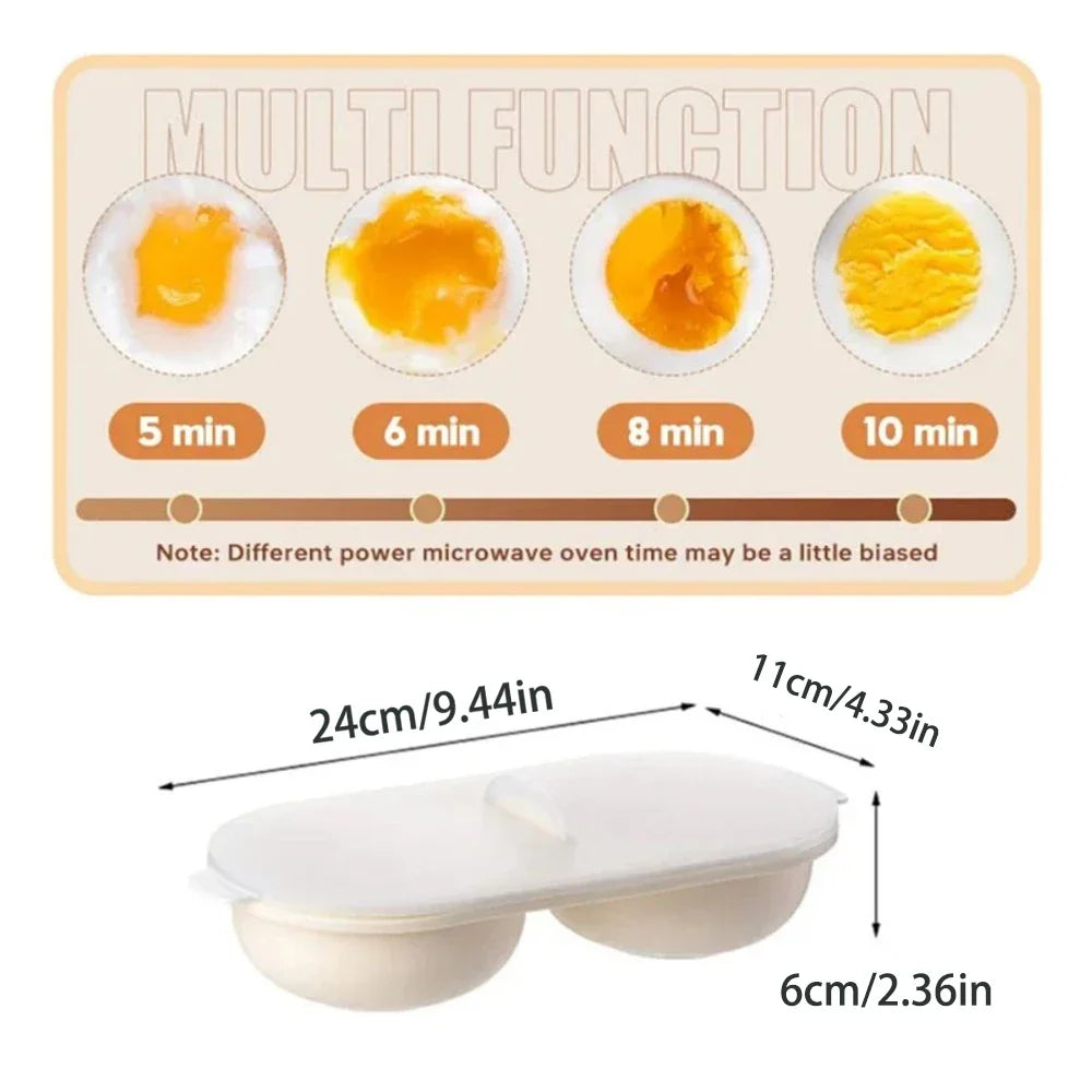 Microwave Egg Poacher Double Cup Non-Stick Egg Boiler Mold Egg Poacher Nixie