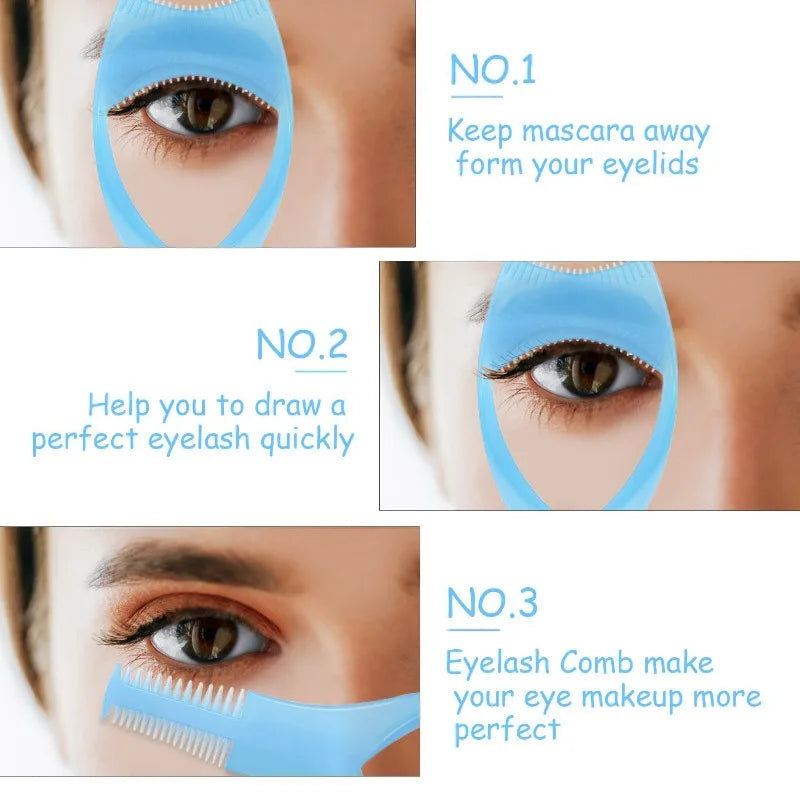 6-Piece 3-in-1 Mascara Shield, Lash Comb & Guard – 3 Colors Mascara Shield Set Nixie