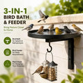 Wall Mounted Iron Bird Bath & Feeder with Hook – All Season Bird Bath Feeder Nixie Default Title