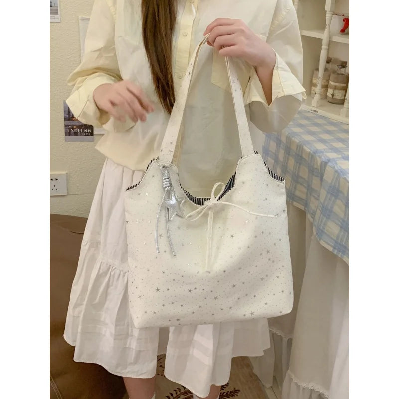 Korean Style Women's Canvas Tote Bag | Casual Commuter Bag Canvas Tote Bag Nixie