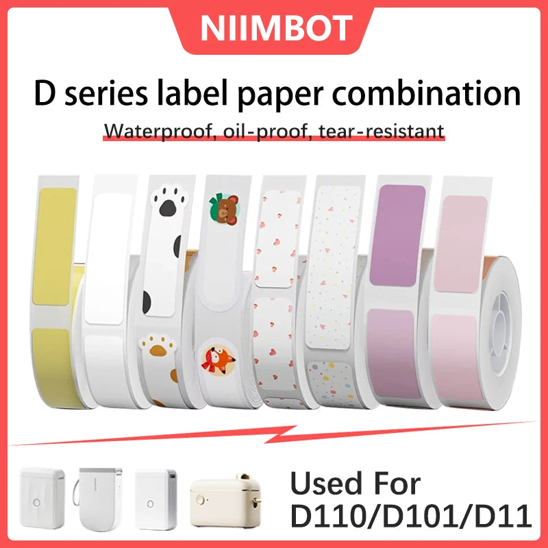 NIIMBOT Thermal Label Sticker Roll – D110, D11, D101 Compatible Thermal Label Roll Nixie