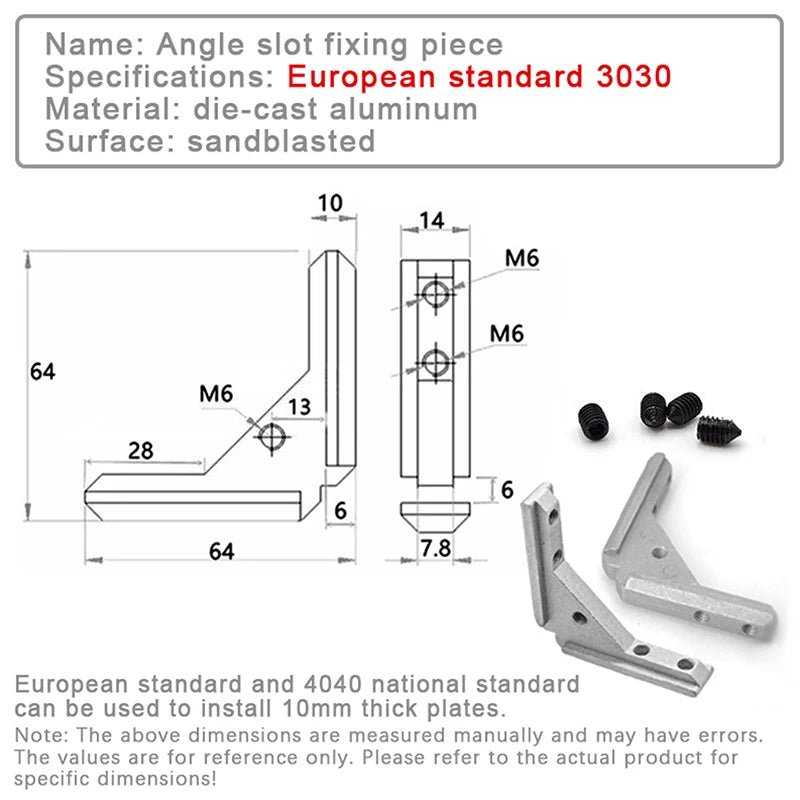 Aluminum Angle Slot Corner Connector 2020 3030 4040 Profile 2/4Pcs Aluminum Profile Bracket Nixie 3030 4pcs