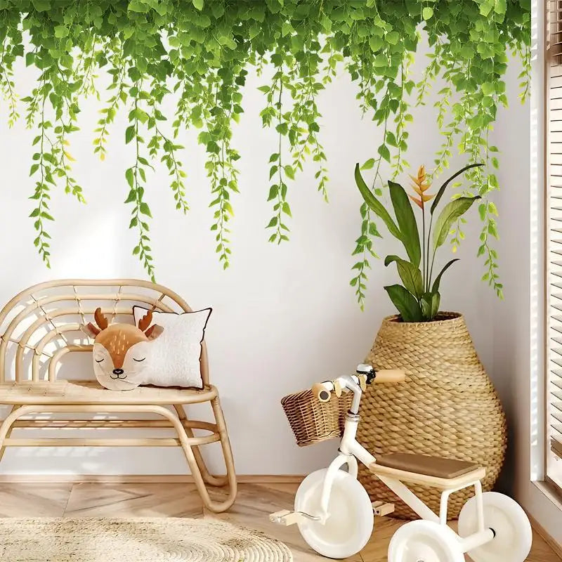 Artificial Ivy Vine Strip – Realistic Faux PVC Green Leaf Decor Artificial Vine Decor Nixie