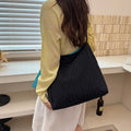 Nixie Large Pleated Canvas Tote Crossbody Bag for Women Canvas Tote Bag Nixie Black