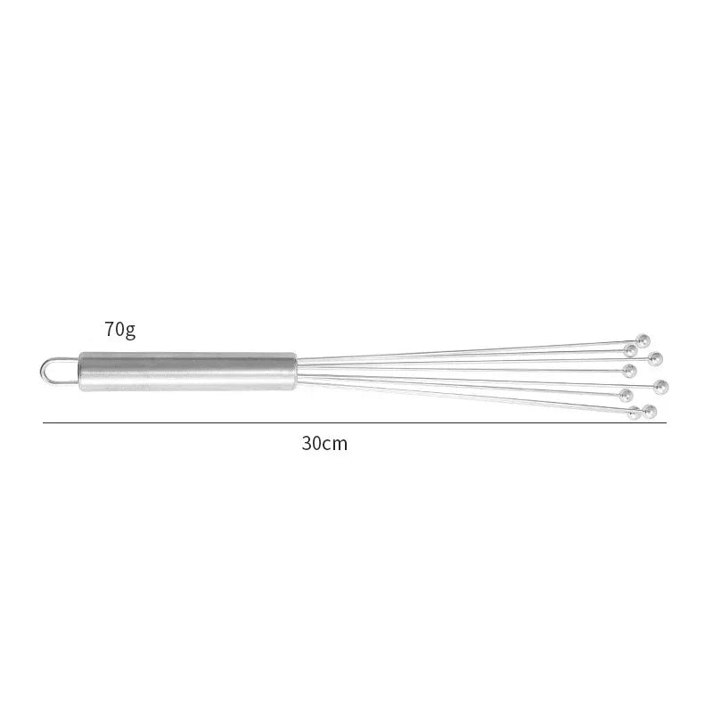 Stainless Steel Ball Whisk Set 10" & 12" – Manual Egg Beater Kitchen Whisk Set Nixie 12 inches