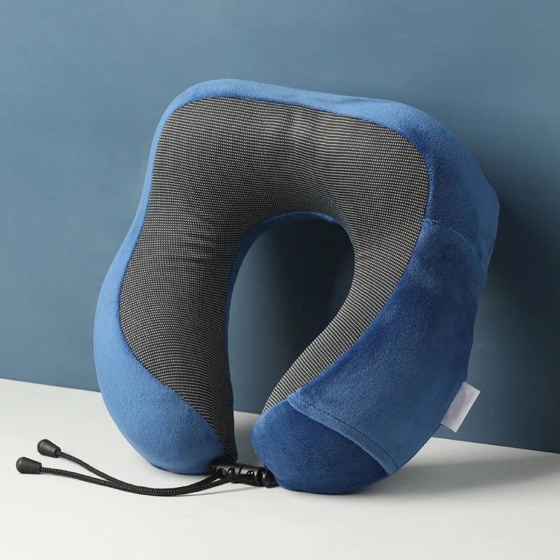 U-Shaped Memory Foam Travel Neck Pillow – Car & Airplane