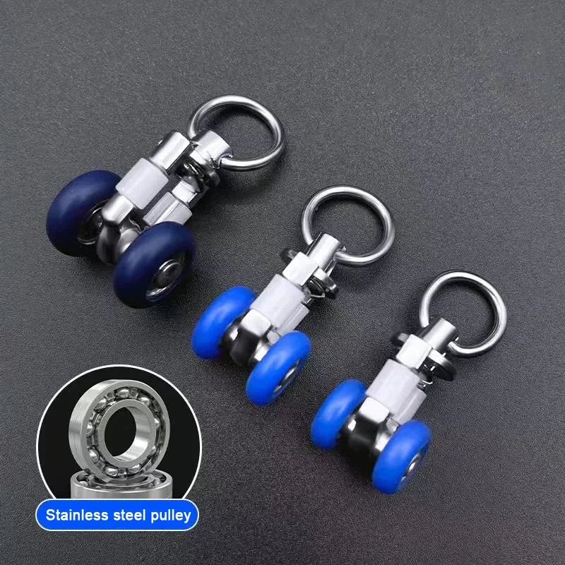 4pcs Twin Wheel Silent Drapery Track Rollers & Curtain Gliders