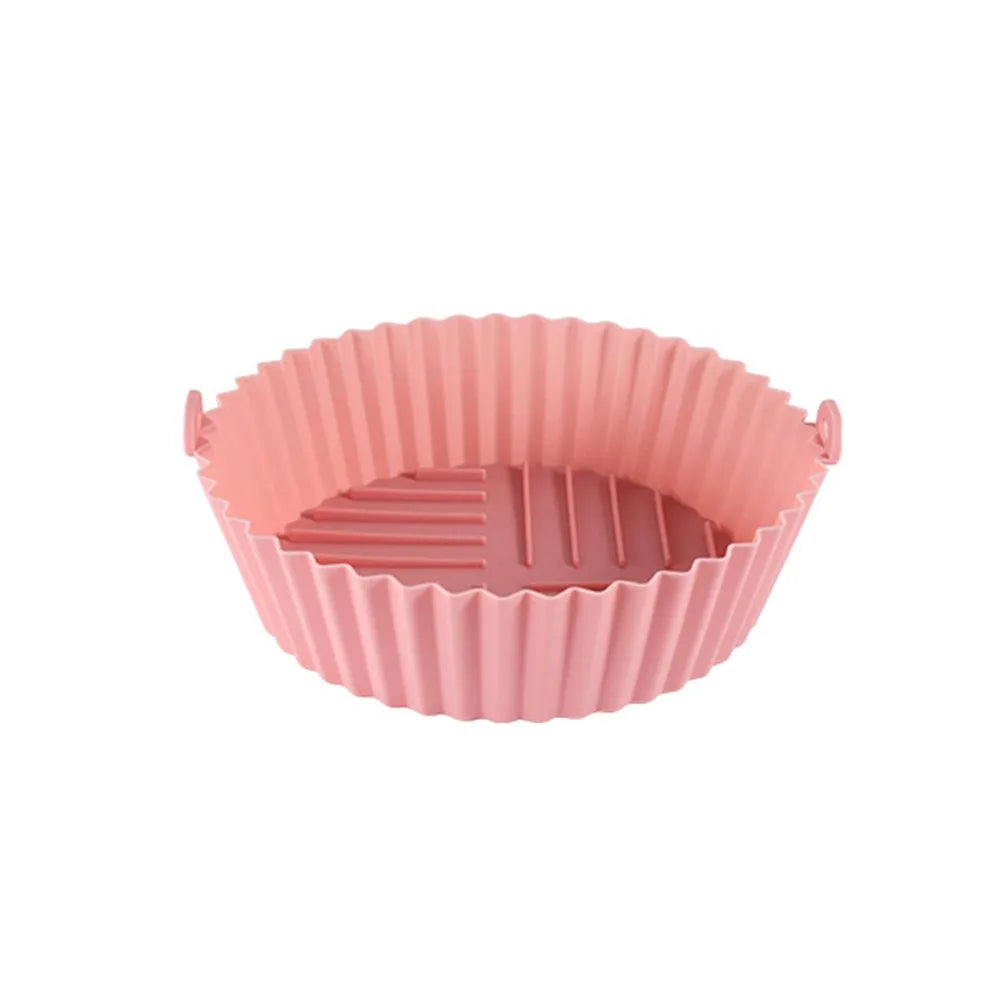 Foldable Silicone Air Fryer Liner Non-Stick Baking Tray Air Fryer Liner Nixie Pink