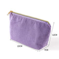Corduroy Makeup Bag – Large Capacity Travel Cosmetic Organizer Cosmetic Travel Bag Nixie Purple