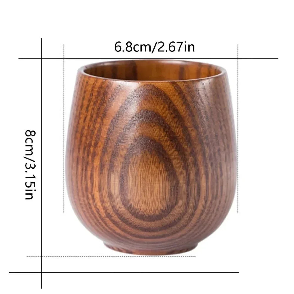 FEB.WIND Wooden Tea Cup – Shatterproof Mug for Camping & Home Wooden Drinkware Mug Nixie