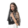 Elegant Floral Lace Shawl & Head Covering | Vintage Women's Scarf Lace Shawl Scarf Nixie Black