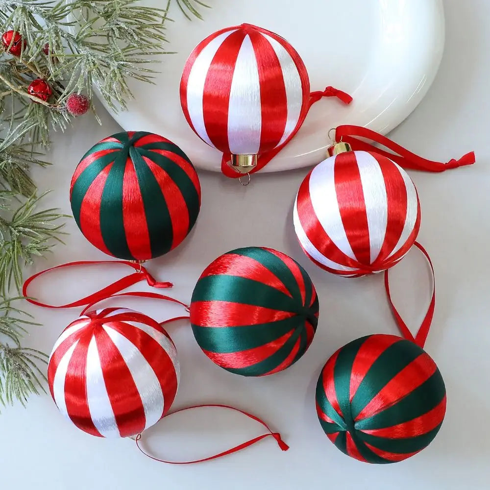 6-Piece Multicolor Christmas Ball Ornaments Set – 8cm Baubles Christmas Ornament Set Nixie
