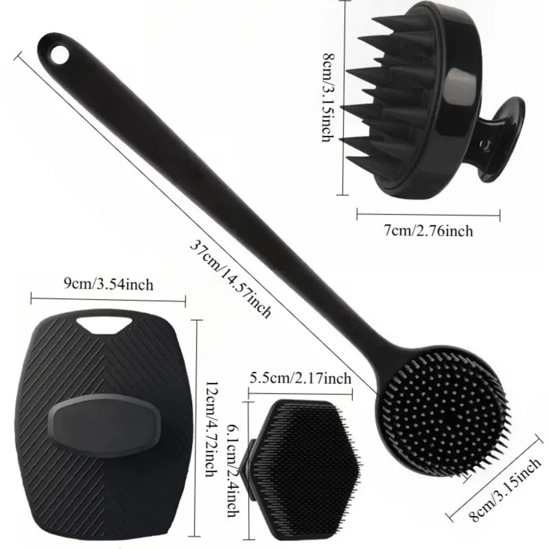 4PCS Silicone Body Scrubber Set – Exfoliating Shower Brush Kit Silicone Scrubber Set Nixie
