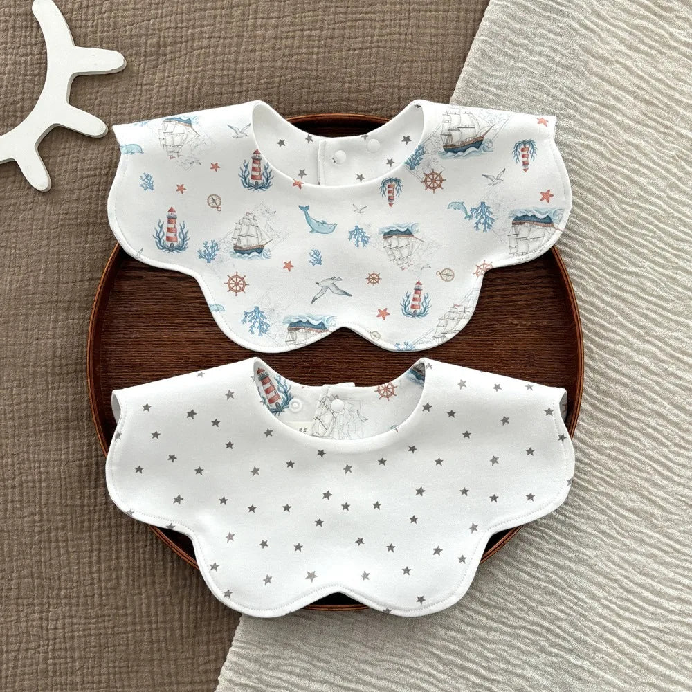 Nixie Reversible Baby Bib | Soft Cotton, Snap, Antibacterial