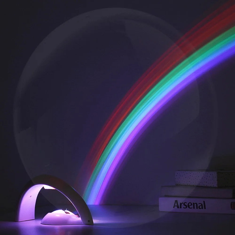 Rainbow Projector Night Light | USB & Battery | Auto Shut-Off