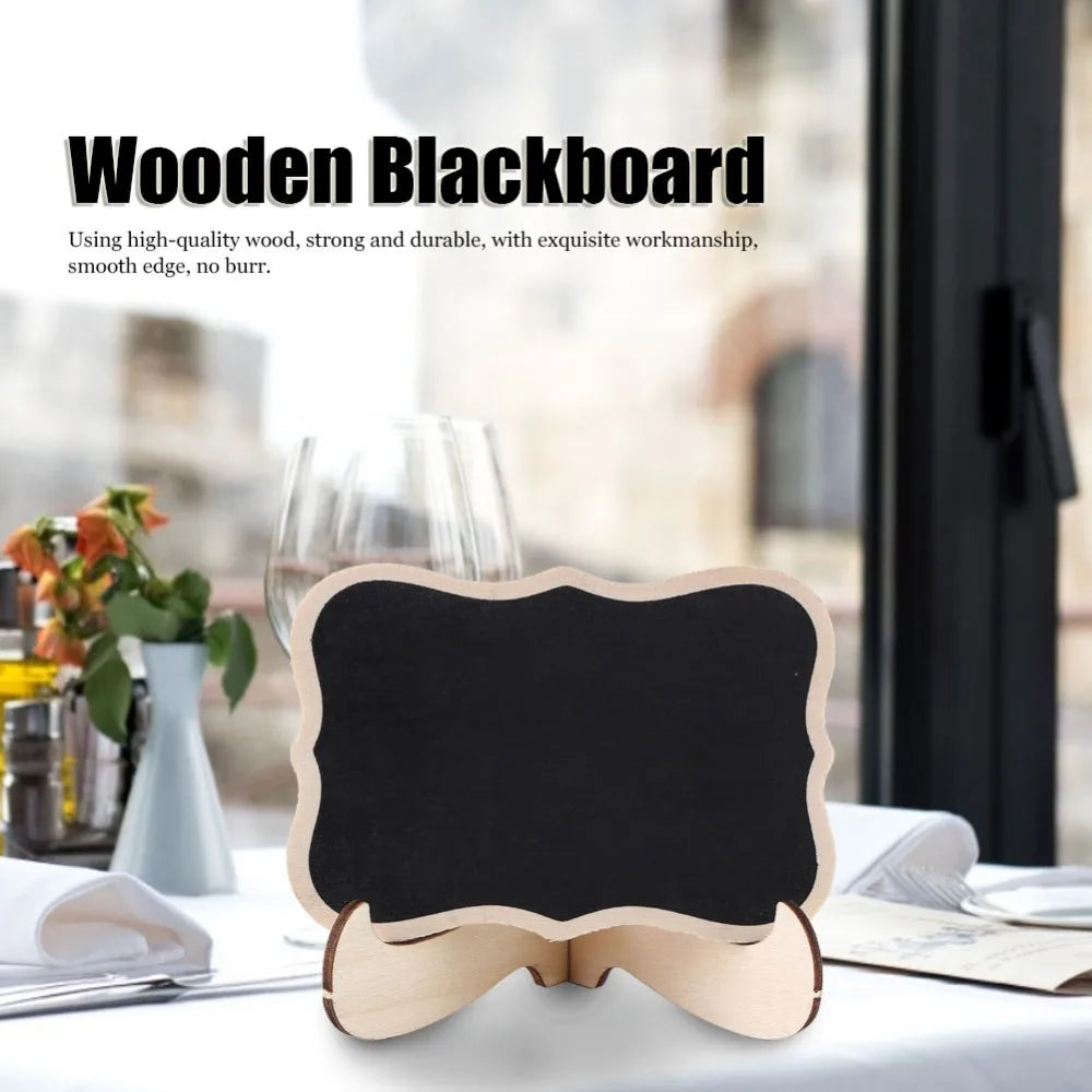 10pcs Mini Wooden Chalkboard Signs Rustic 3.35x2.44in Chalkboard Sign Set Nixie