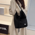 Korean Retro Suede Bucket Bag – Women's Shoulder Tote Suede Bucket Bag Nixie Black