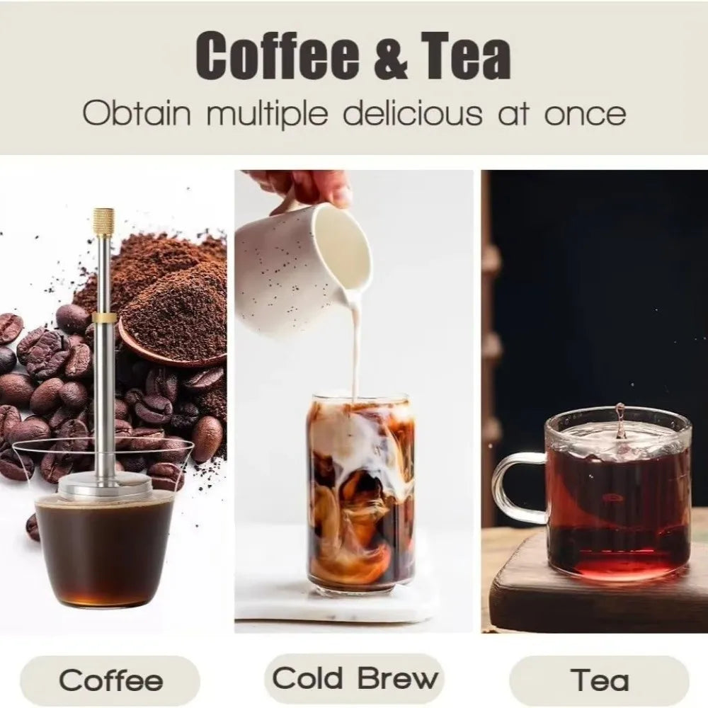 Press Tea & Coffee Infuser – Fine Mesh, Extended Handle Tea Coffee Infuser Nixie