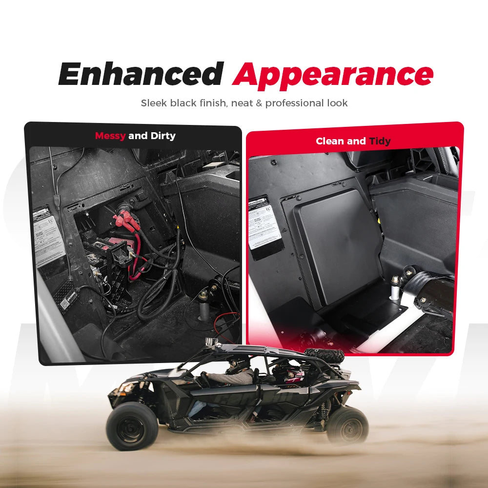 Black ABS Battery Cover Kit – Can-Am Maverick X3 2017-2025 UTV Battery Cover Nixie