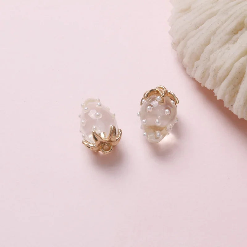 Resin Strawberry Pendant Charm for DIY Jewelry Making Jewelry Charm Pendant Nixie