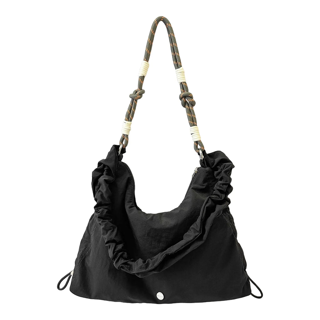 Korean Slouchy Crossbody Bag – Large Nylon Shoulder Bag