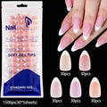 150Pcs French Press-On Nails – Coffin & Almond Fake Nail Set Press-On Nail Set Nixie 150 pcs in 5 colors
