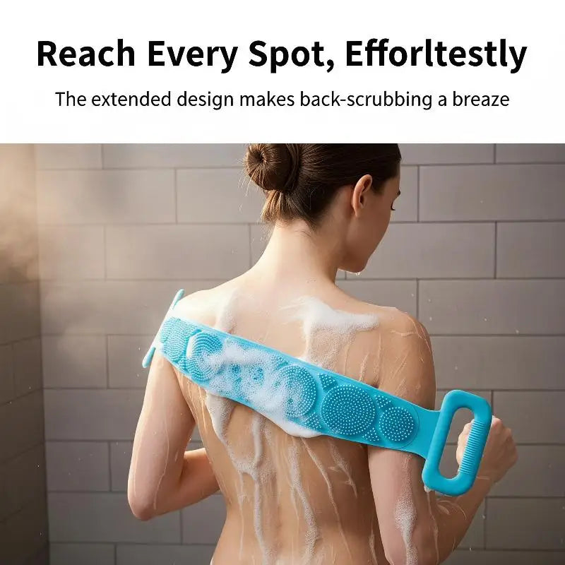 Silicone Back Scrubber Belt – Double-Sided Exfoliating Brush