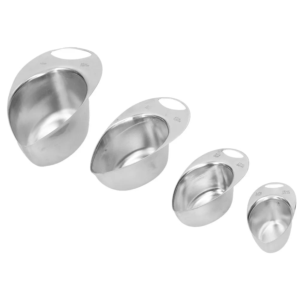 4-Piece Stainless Steel Measuring Cup Set – Mirror Polished Measuring Cup Set Nixie