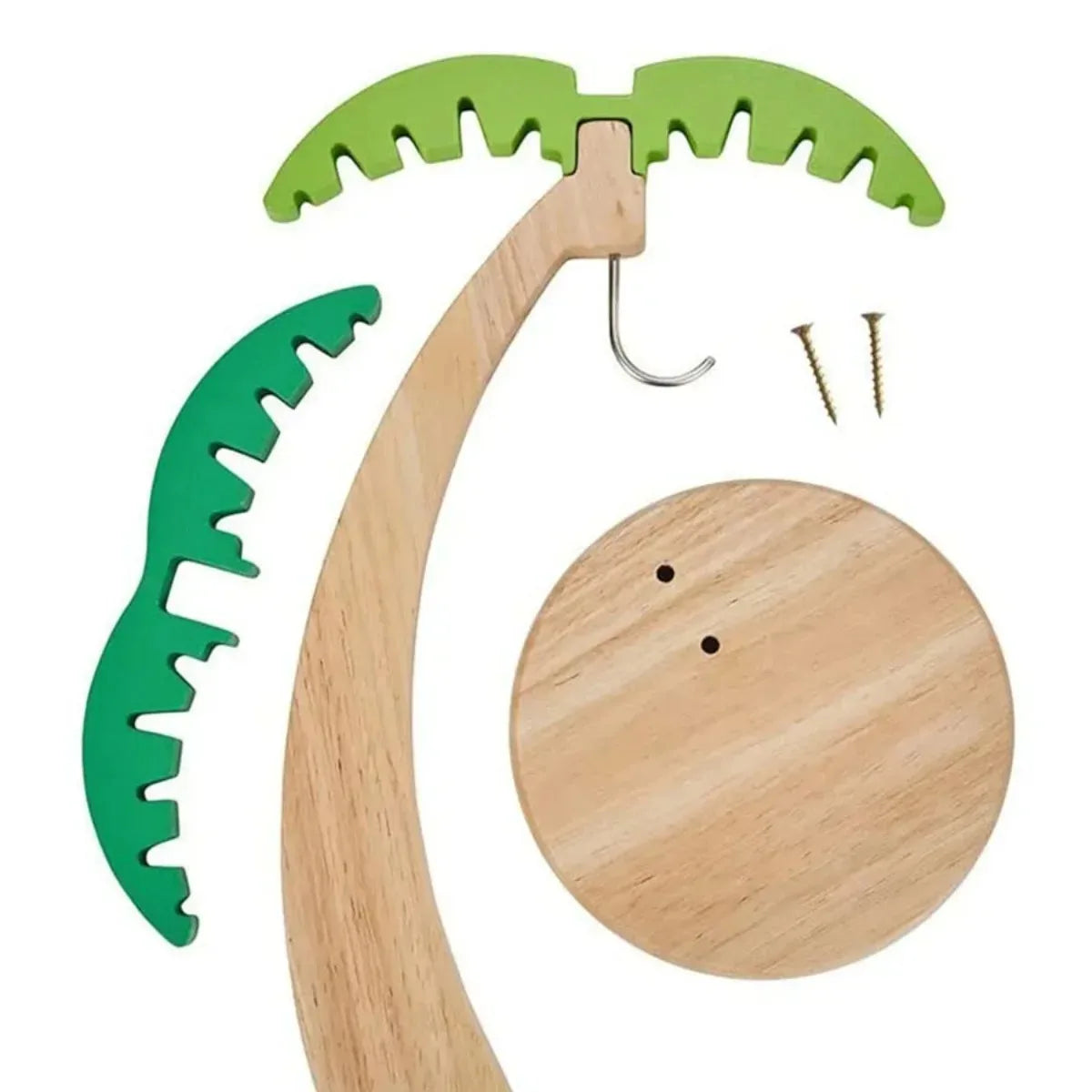 Wooden Banana Hanger Rack with Decorative Leaf | Kitchen