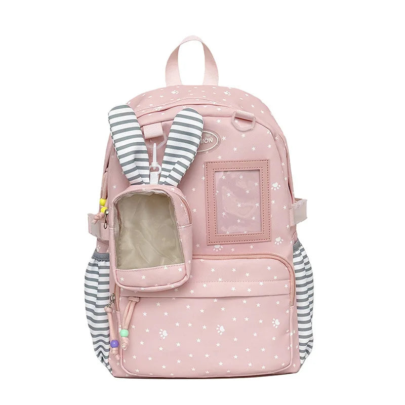 Pink Polka Dot Backpack – Cute Sweet Style for Teen Girls Student Backpack Nixie Pink