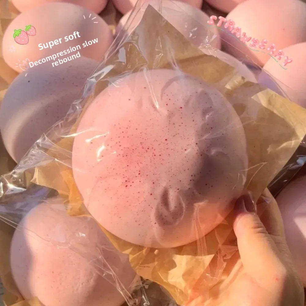 Pink Squishy Buns Slow-Rise Squeeze Fidget Toy | Soft PU Foam Squishy Fidget Toy Nixie Pink