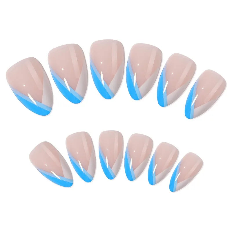 24PCS Purple French Tip Press On Nails – Hypoallergenic Zinc Alloy