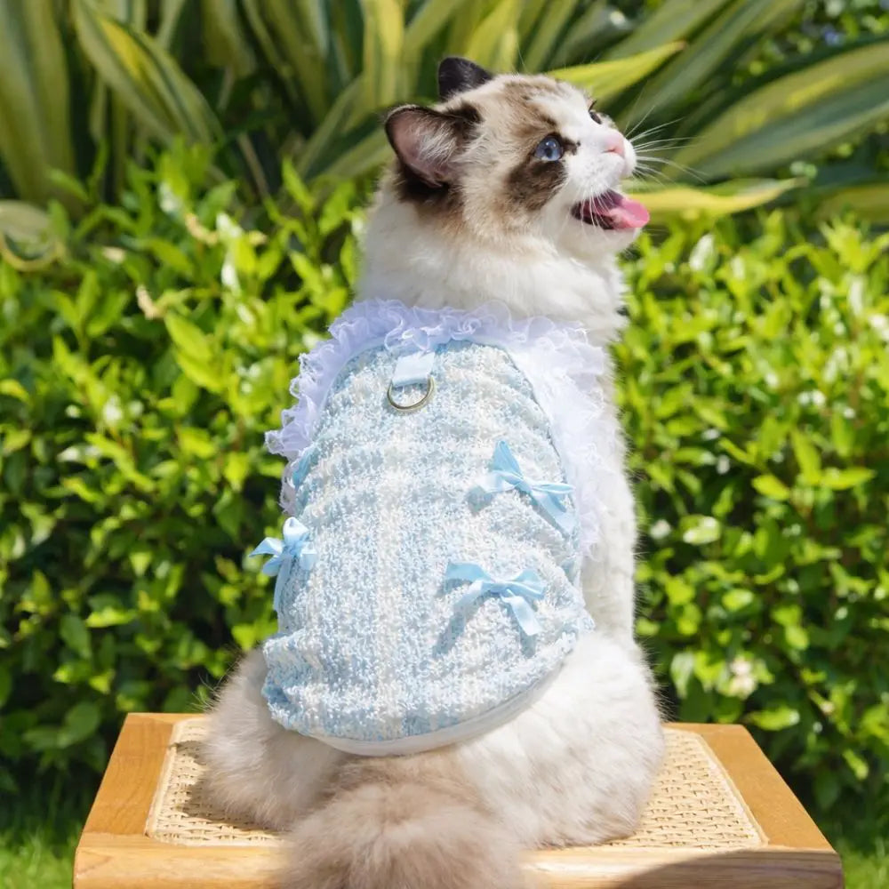 Cute Lace Bow Pet Dress Vest – Cat & Dog Princess Shirt Pet Dress Vest Nixie
