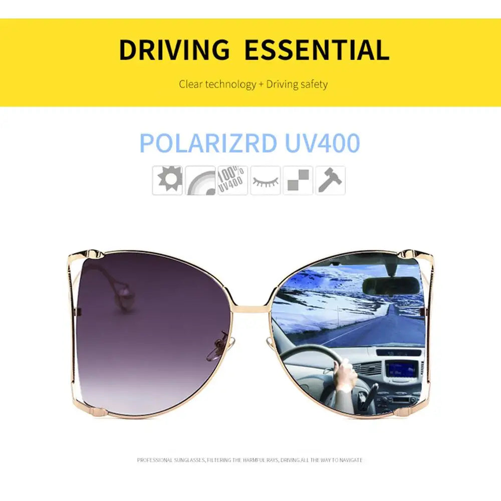 Oversized UV400 Sunglasses – Colorful Metal Hollow Pearl Women Oversized Sunglasses Nixie