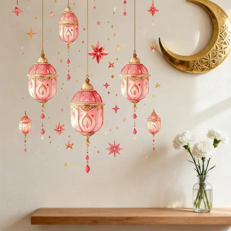Ramadan Kareem Wall Stickers – Lantern Moon Star Eid Decals Wall Stickers Nixie