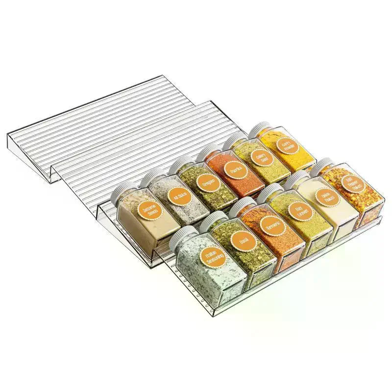 Clear Expandable Spice Rack Organizer – Tilted Kitchen Cabinet Spice Rack Organizer Nixie