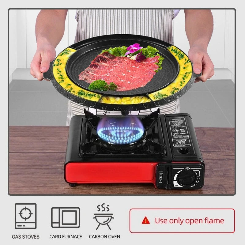 KOSUN Round Nonstick Smokeless Grill Pan – Indoor & Outdoor BBQ Nonstick Grill Pan Nixie