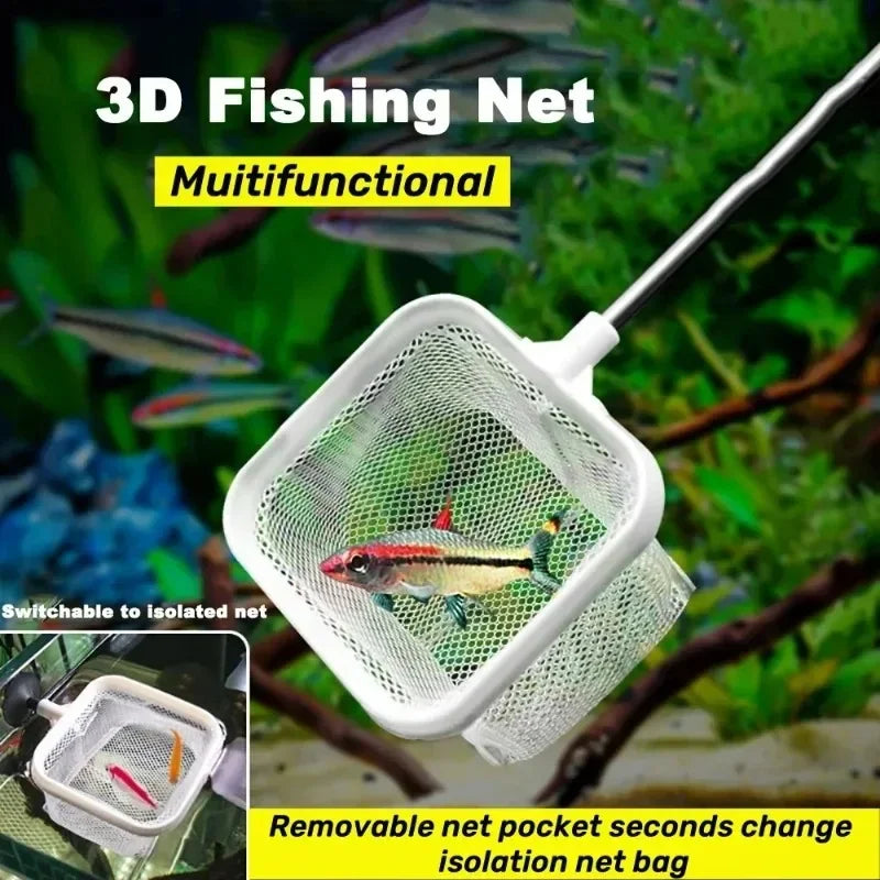 Aquarium Square Fishing Net Extendable Handle | Fish & Shrimp Aquarium Fishing Net Nixie
