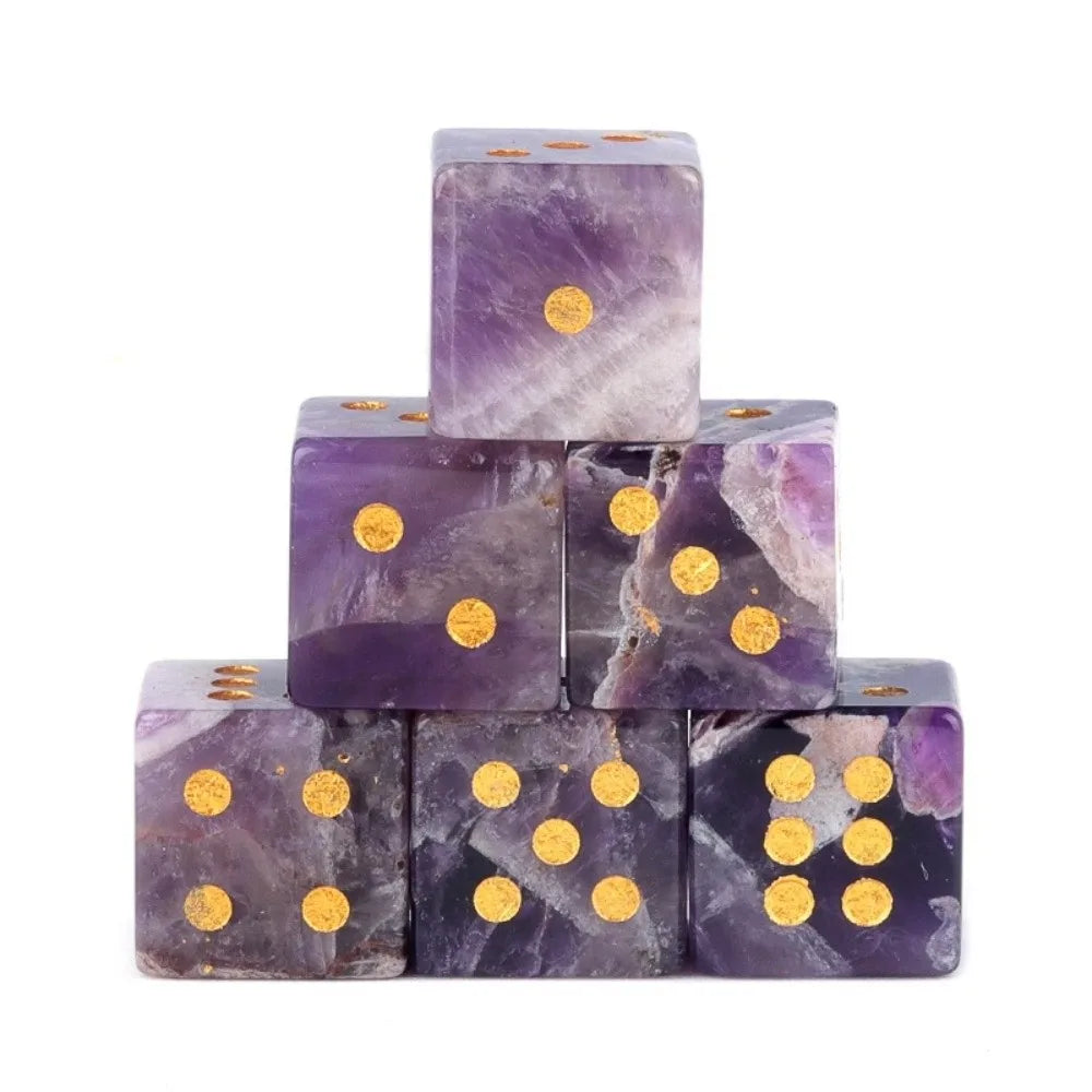 16mm Natural Crystal Quartz D6 Gem Dice – Stone Game Die Crystal Game Dice Nixie