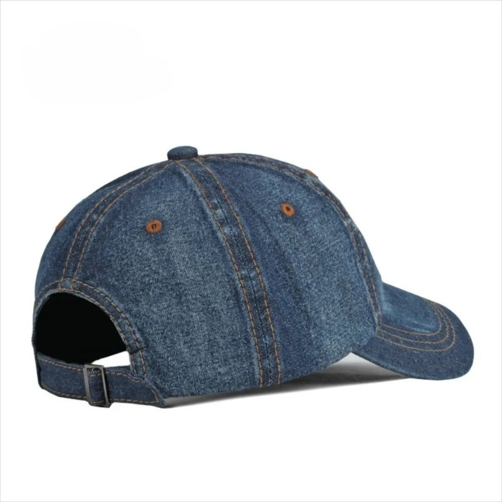 Blue Denim Baseball Cap Washed Vintage Snapback Hat Unisex Baseball Cap Nixie