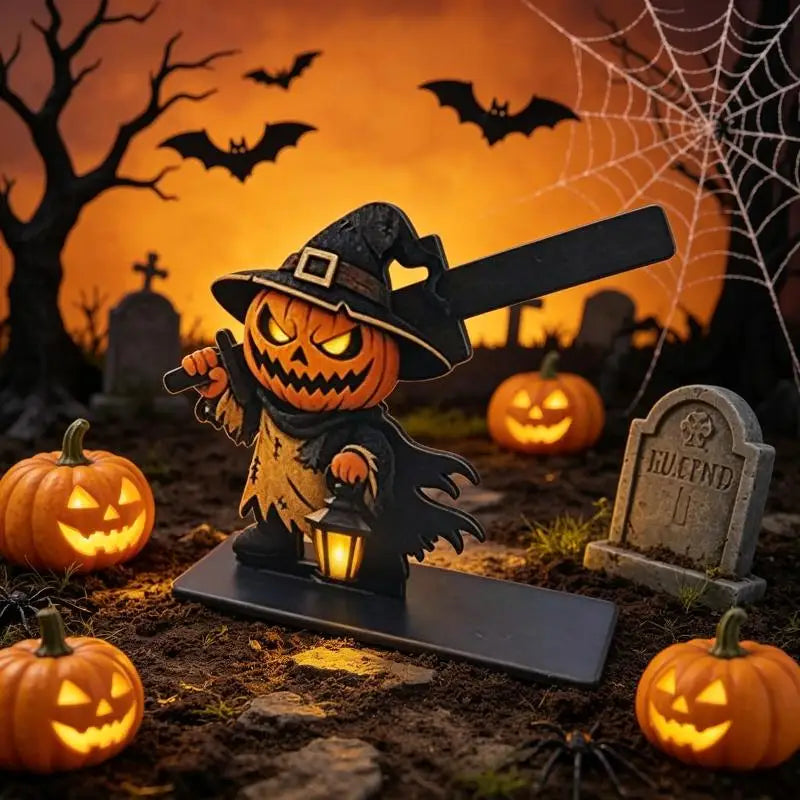 Wooden Grim Reaper Skeleton Ornament – Halloween Tabletop Décor Halloween Ornament Nixie