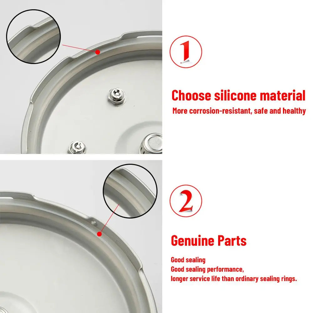Silicone Pressure Cooker Sealing Ring Gasket 18–26cm 2-Pack Cookware Replacement Part Nixie