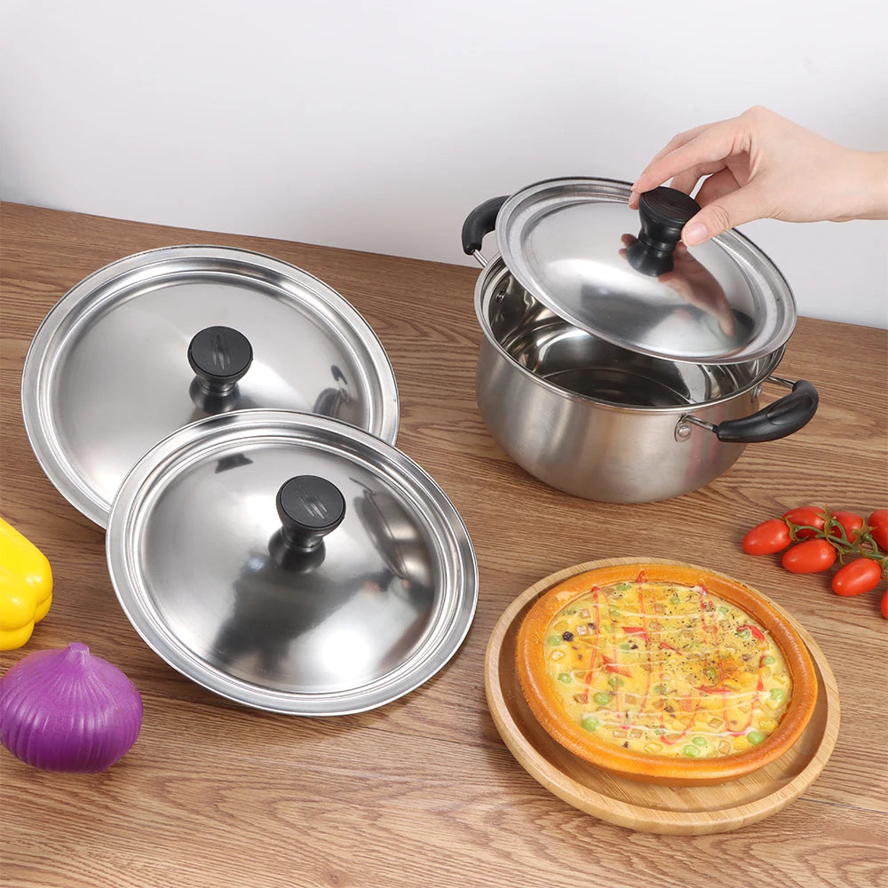 Universal Stainless Steel Pot Lid 20–30cm | Anti-Scald Wok Cover Cookware Lid Nixie