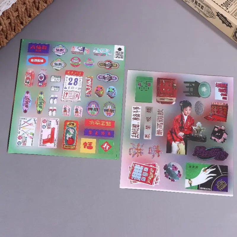 Retro Hong Kong PVC Stickers – Y2K Dreamcore Weirdcore 6/12/18 Decorative Sticker Sheets Nixie