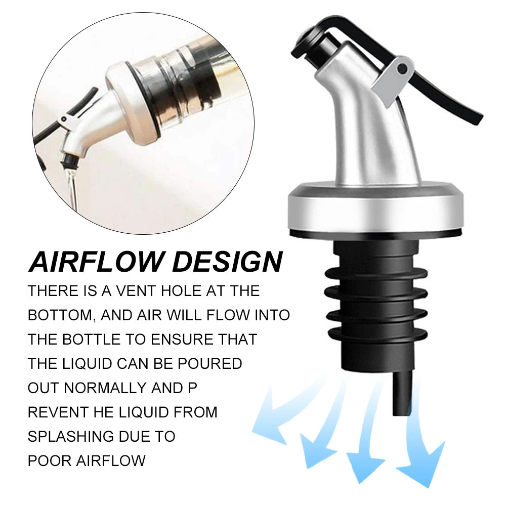 5-Pack Leakproof Oil Pourer Spouts & Silicone Bottle Stoppers