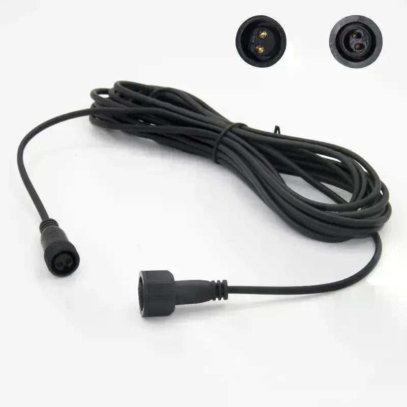 Waterproof 2-Pin Extension Cable for Solar & Flood Lights