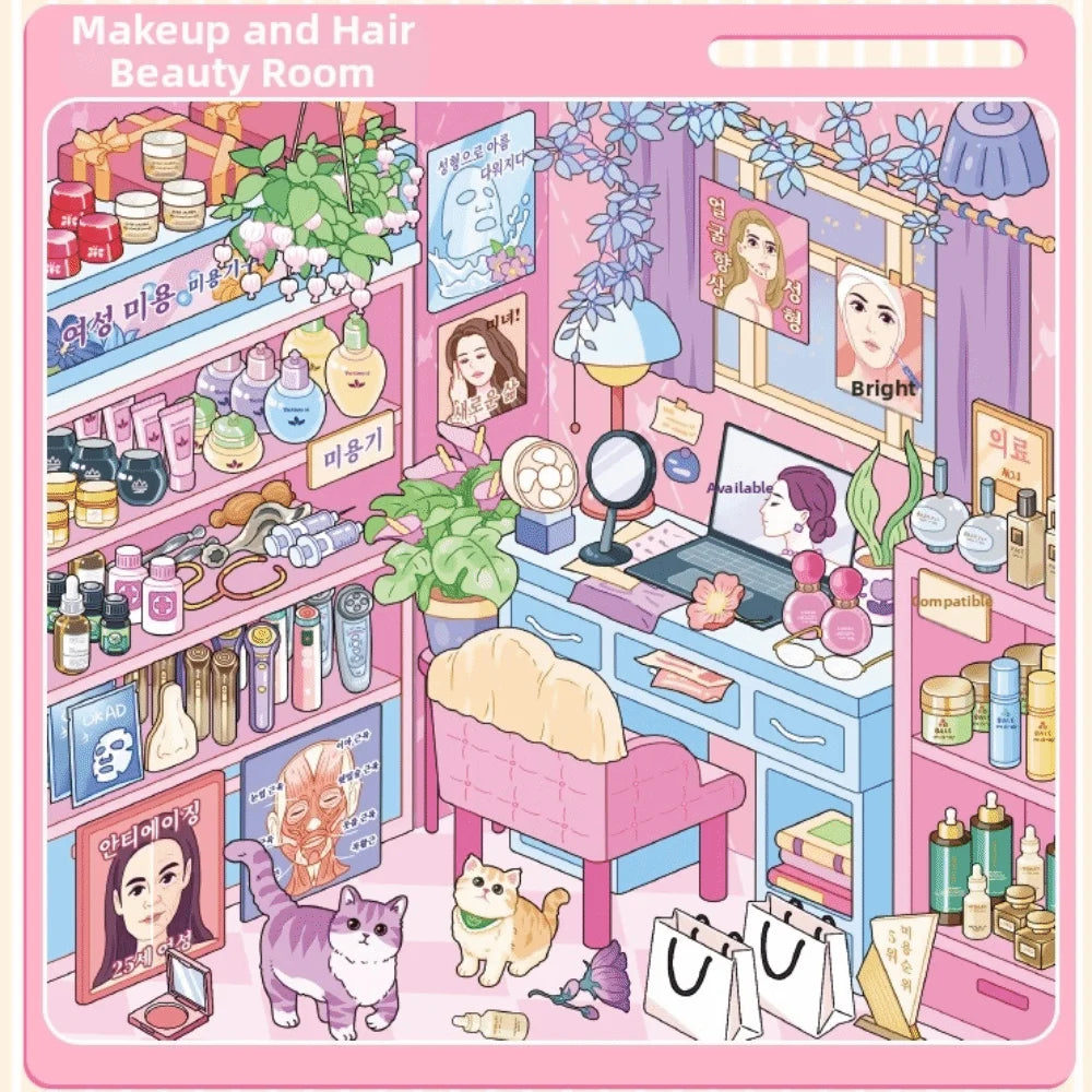 3D Miniature Scene Stickers – 10 Shop Themes DIY Craft Book Craft Sticker Book Nixie