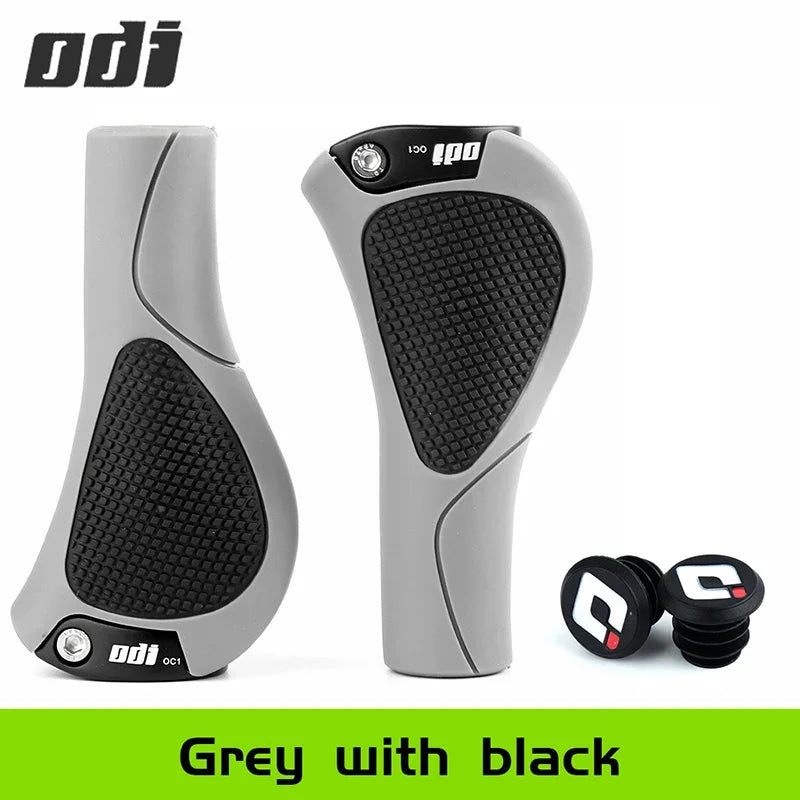 ODI OC1 Ergonomic MTB BMX Bike Handlebar Grips Anti-Slip Rubber Bike Handlebar Grips Nixie Grey Black